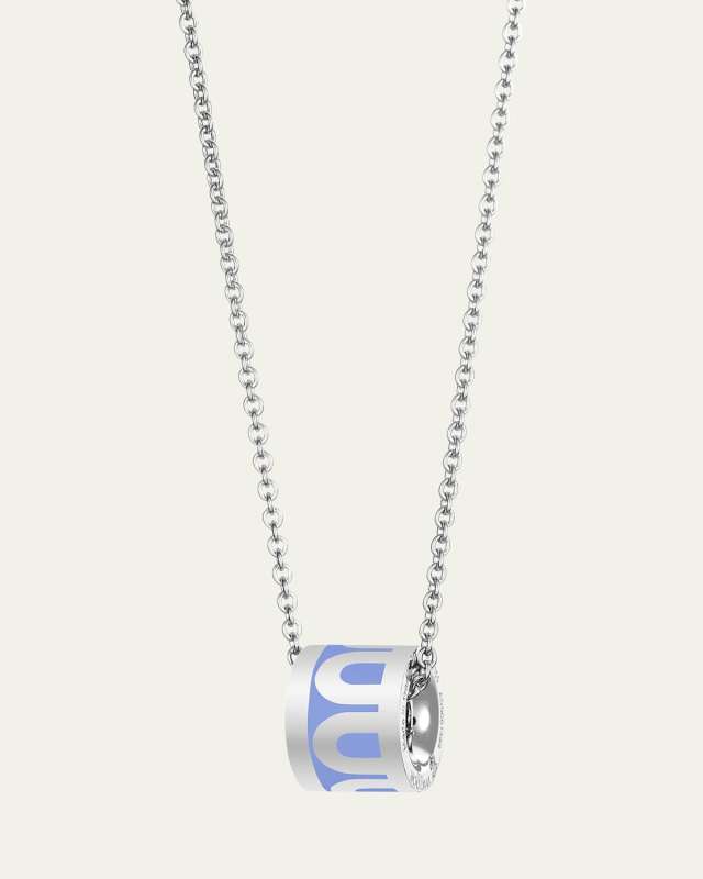 L'Arc de DAVIDOR Bead Necklace in 18K White Gold with Hortensia Lacquered Ceramic